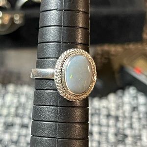 Beautiful Genuine Australian Opal in Sterling Silver Bezel setting. 7.5